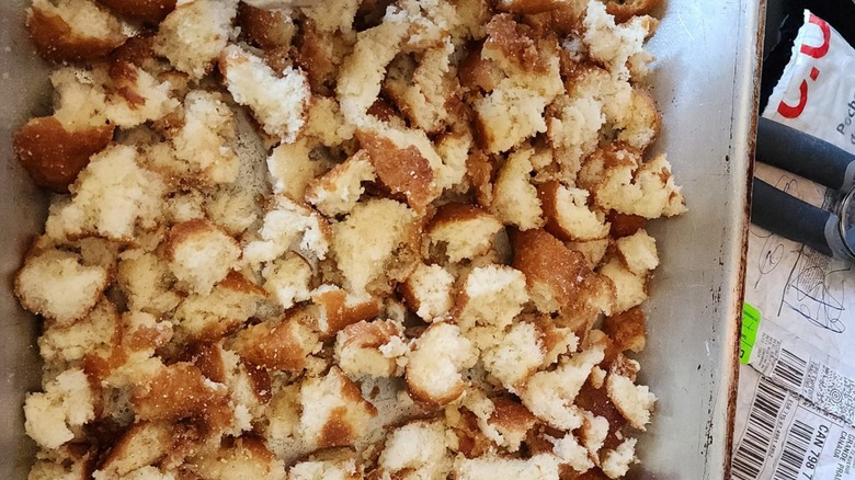 Homemade Donut Croutons in a box