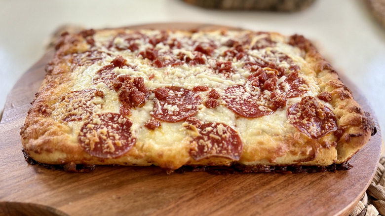 A Detroit style pepperoni pizza from DiGiorno
