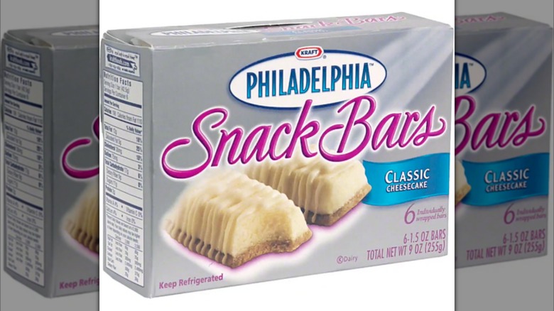 Freezer box of Philadelphia Cheesecake Snack Bars