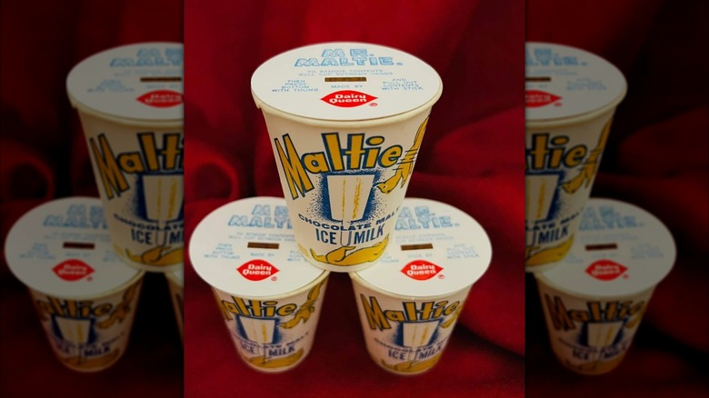 Three Mr. Maltie treats from Dairy Queen stacked in a pyramid