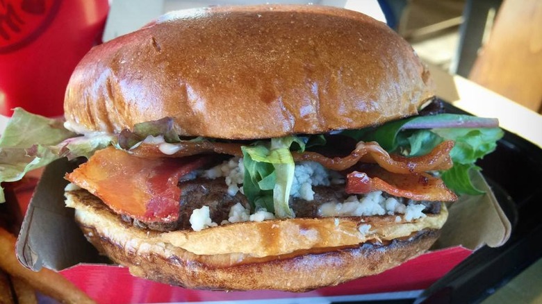 Wendy's Bacon and Blue on Brioche burger