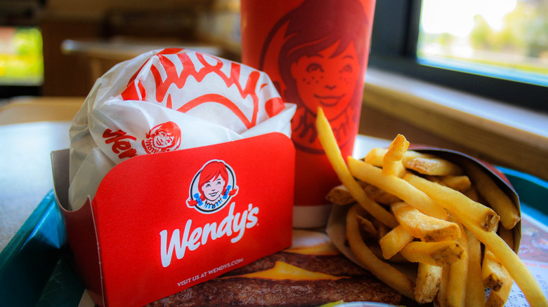 Wendy's burger, drink, and fries