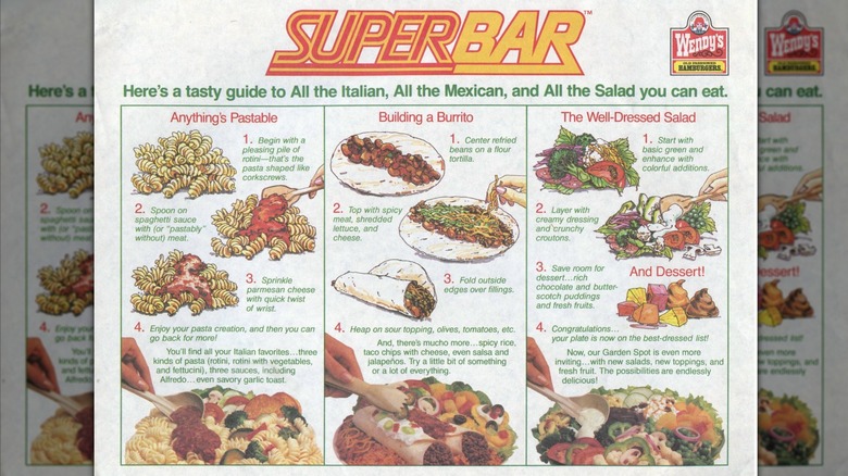 Wendy's SuperBar Menu placemat