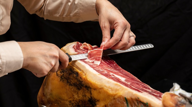 Jamón Ibérico de Bellota; acord fed Iberian ham