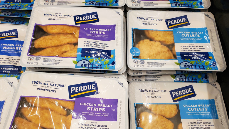 Perdue chicken strips and cutlets in packaging