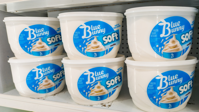 Blue Bunny ice cream in freezer