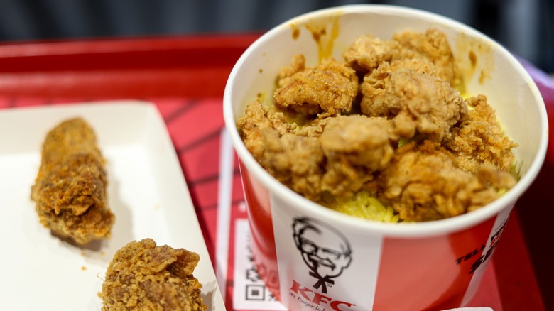 KFC bucket of fried chicken