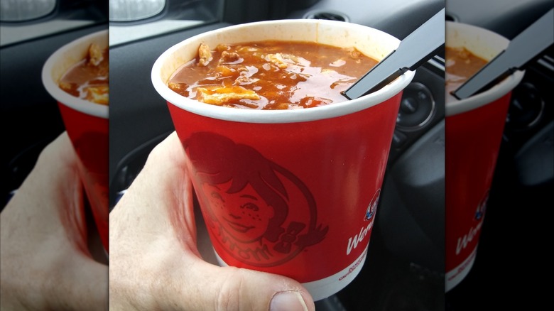 Picture of Wendy's chili in a to-go container