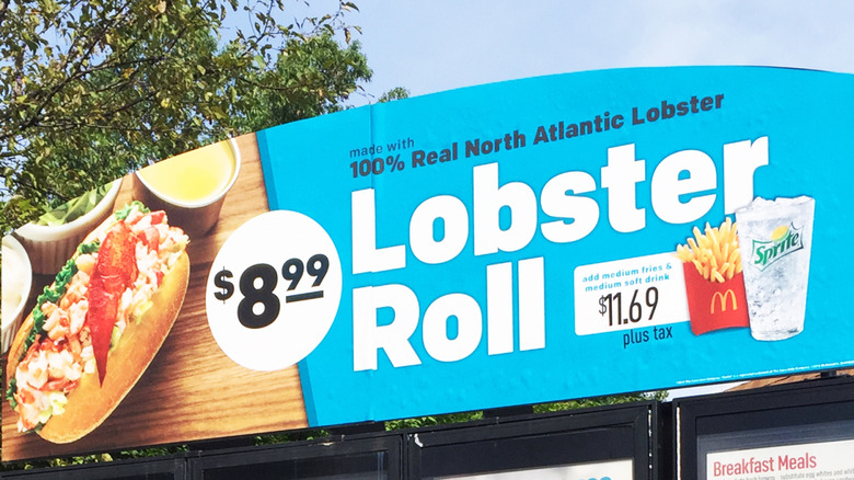 Sign for McDonald's McLobster Roll