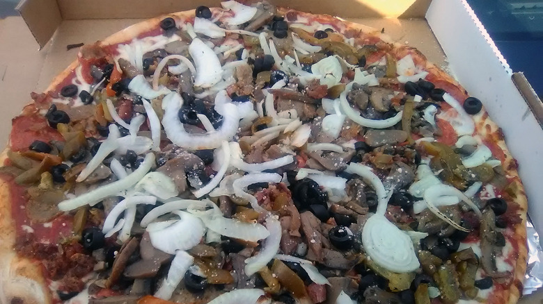 Close-up of McDonald's McPizza in a box
