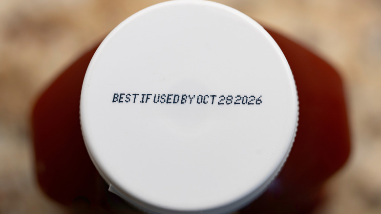 Best by date on ketchup cap