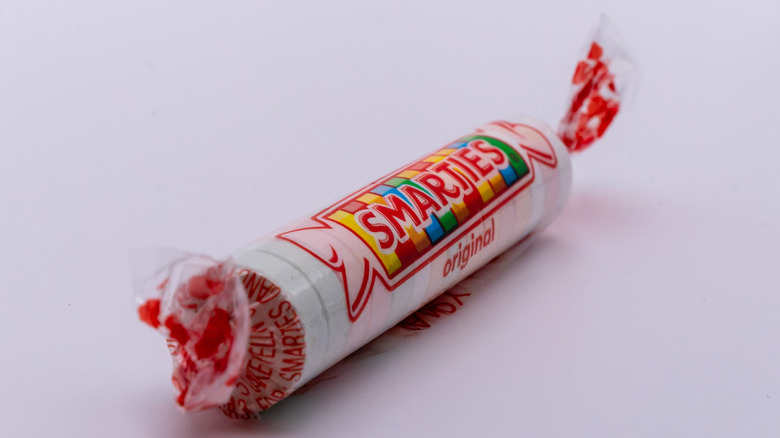 Pack of Smarties candy in wrapper