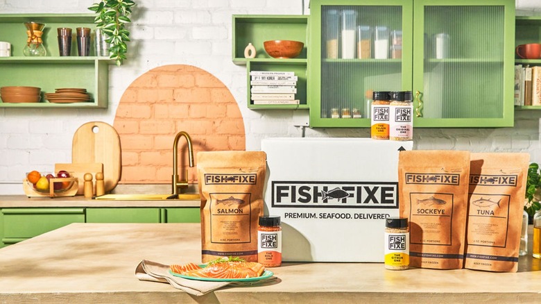 Fish Fixe products on countertop in kitchen