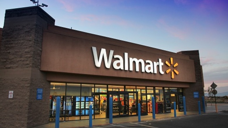 Walmart exterior at dusk