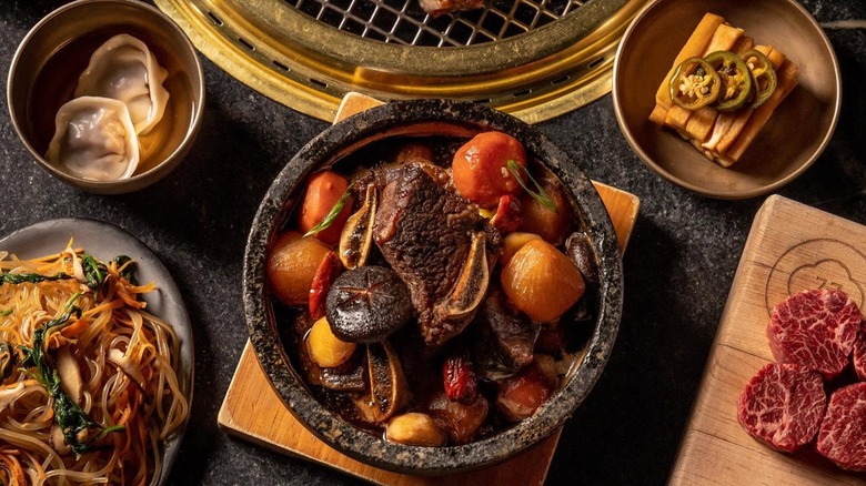 Korean Steakhouse selections of premium beef cuts and veggies to grill at your table at COTE Miami