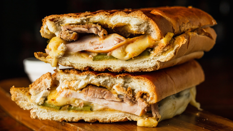 Close-up of Cuban sandwich