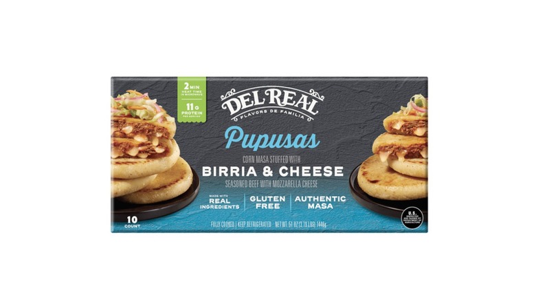 A package of Del Real papusas on a white background