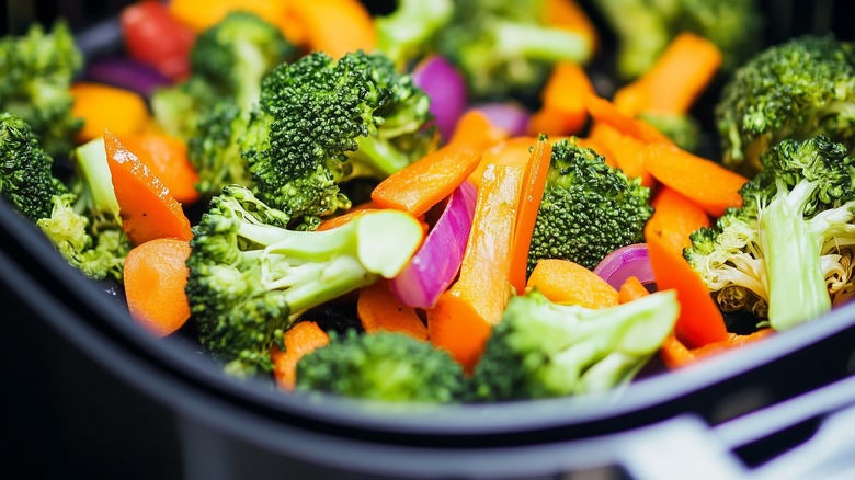 vegetables in an air fryer