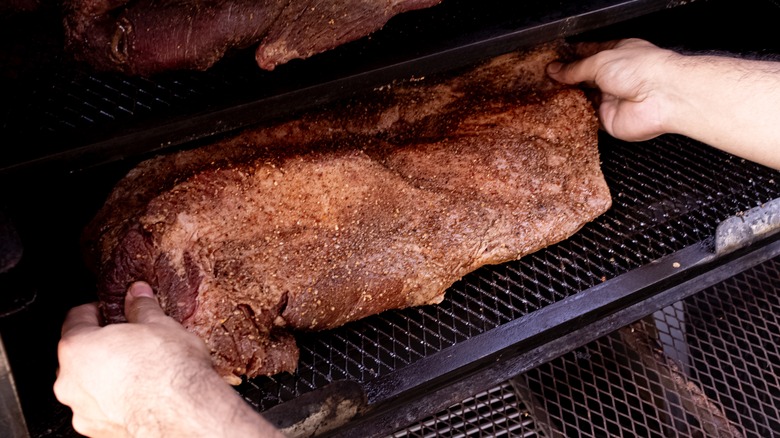 Beef in a smoker