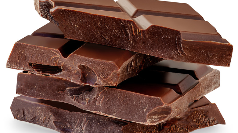 A pile of broken chocolate