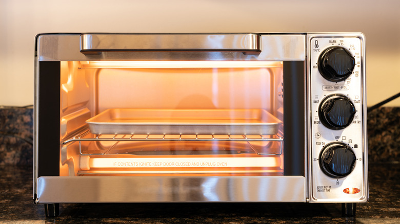 Toaster oven on countertop