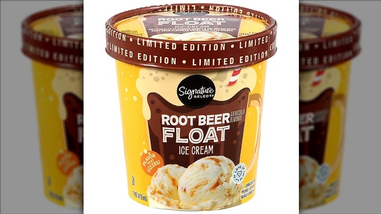 A pint of Signature Select Root Beer Float Ice Cream on a white background.
