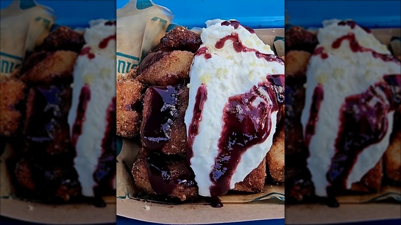 Sweet Squeakers from Minnesota State Fair, topped with whipped cream