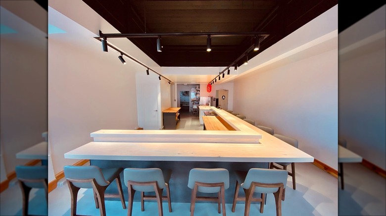 The interior of the unfinished dining room at Noodle in a Haystack before it opens in San Fransisco