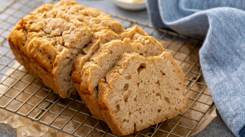 Beer bread on cooling rack