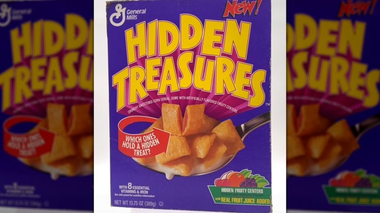 Hidden Treasures cereal box
