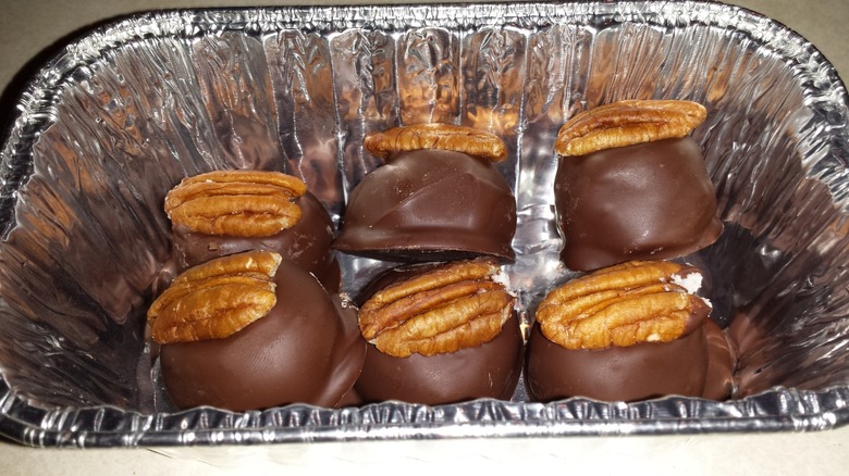 Bourban ball with pecan topper