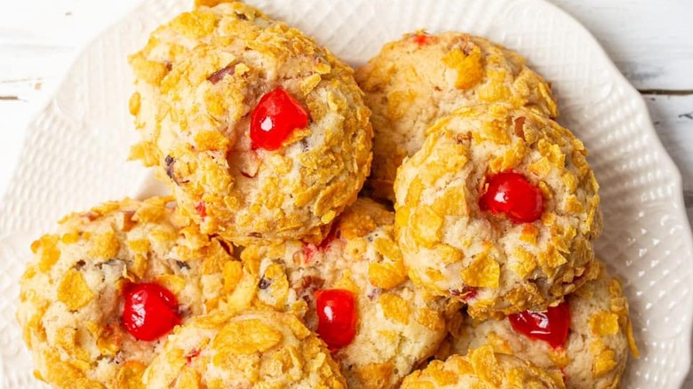 Cherry wink cookies close-up