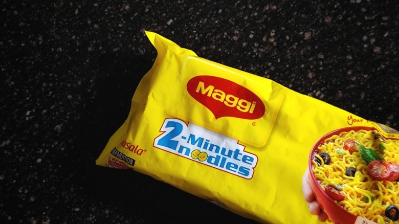 Maggi 2-minute noodles on a counter.