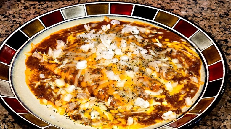 Cheese Enchiladas with Chili Gravy