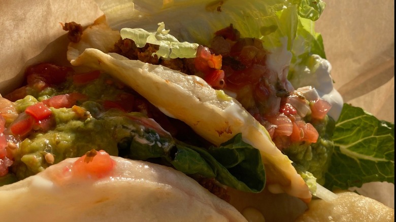 basket of Mexican puffy tacos