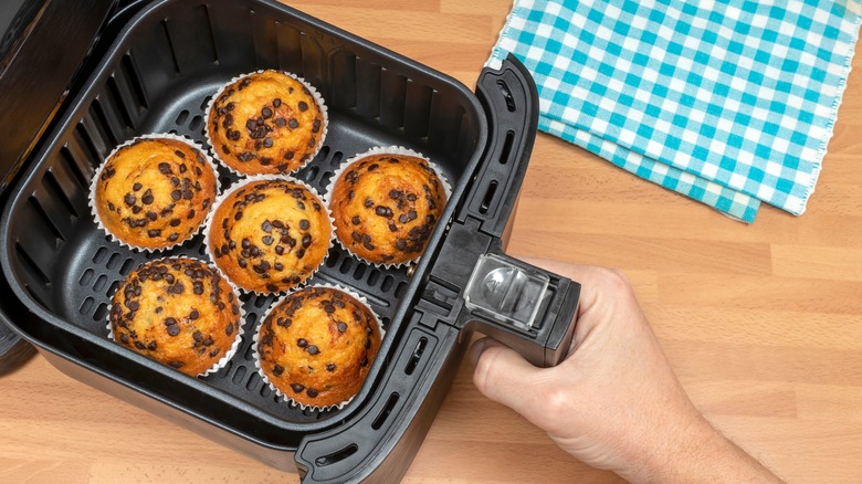 Muffins baked in an air fryer