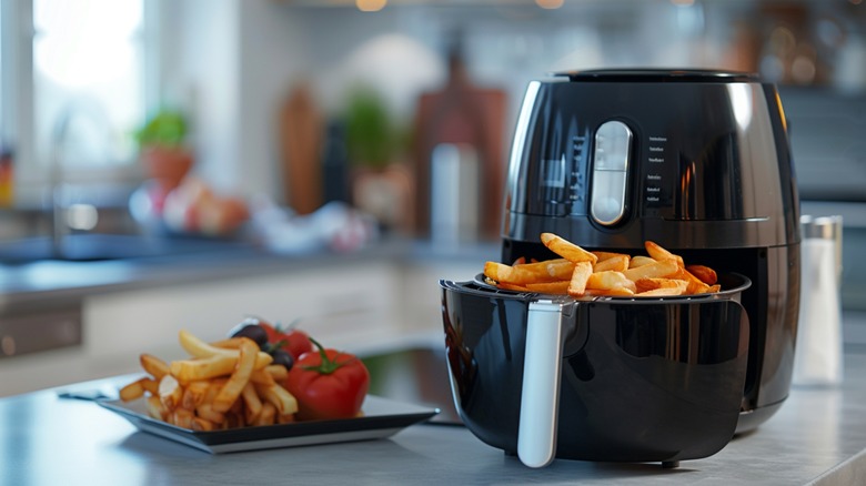 air fryer full of french fries