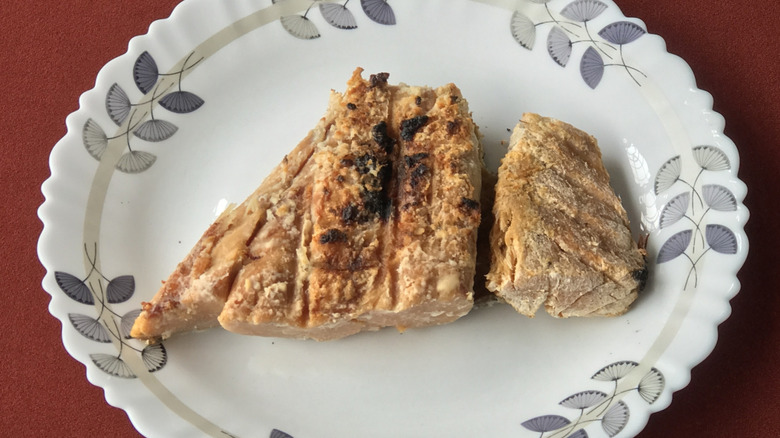 Plate of unappetizing fish