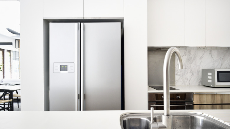 The interior of a home kitchen