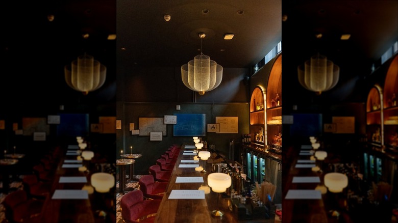 Red Ribbon Society Speakeasy interior bar and lounge area