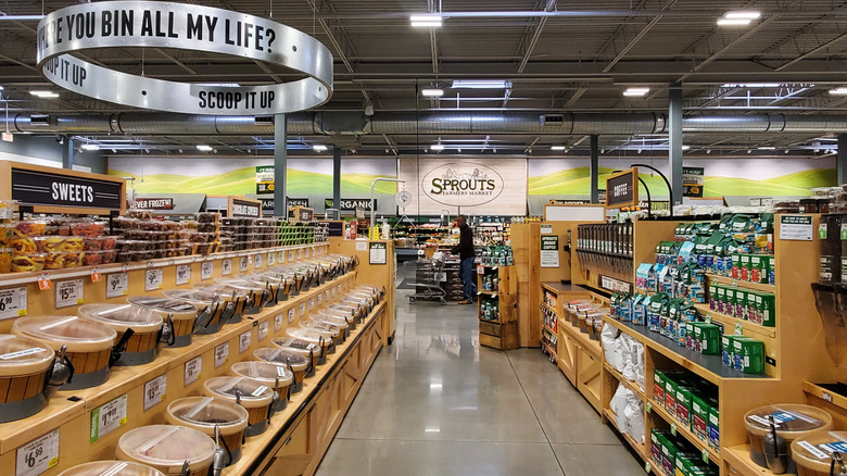 The interior of a Sprouts store, including the bulk bins