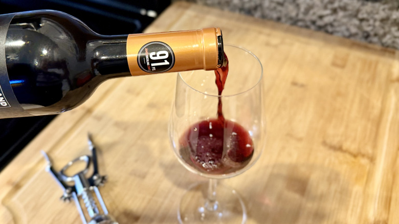 Pouring wine in glass