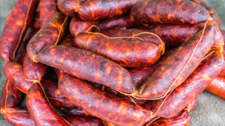 A string of Spanish chorizo