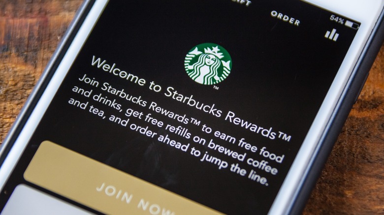 Starbucks Rewards App shown on Apple iPhone Screen