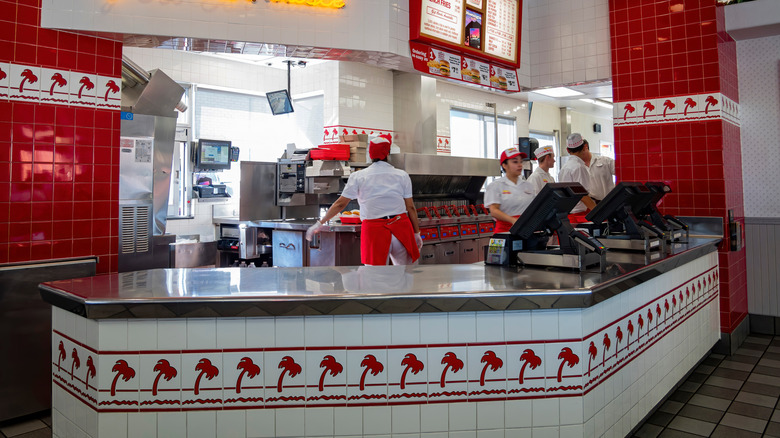 A view of the interior order counter at an In-N-Out location.