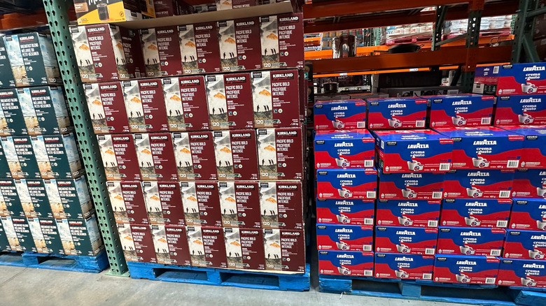 Palates of various coffee brands found at Costco.