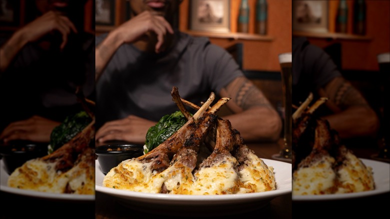 Man eating at LongHorn Steakhouse