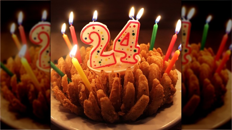 Fries with sauce and candles