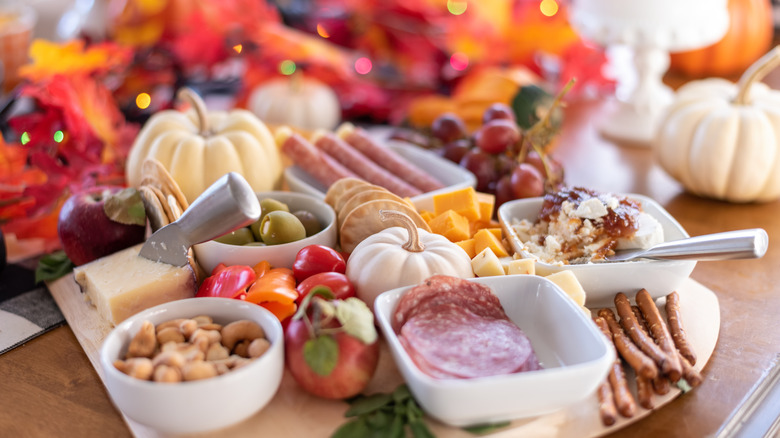 Thanksgiving charcuterie board for holiday entertaining at home