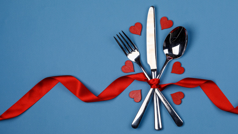 valentine dinner macro close up